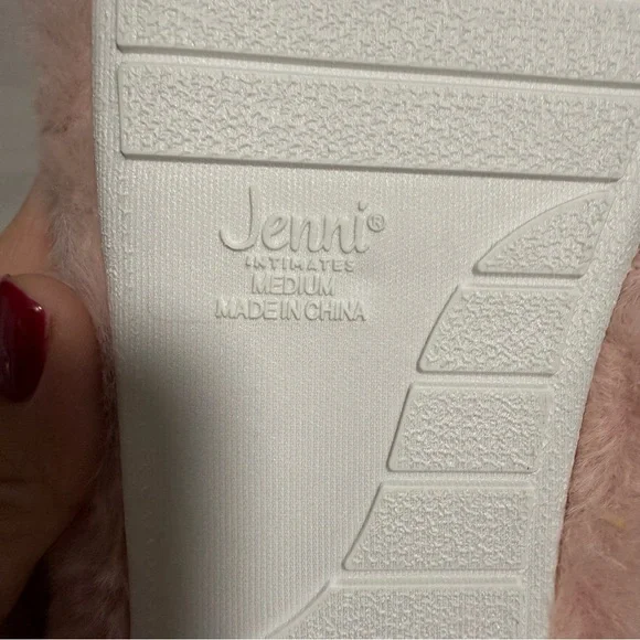 Cozy Pink Fluffy Side Slippers Slingback Girly Luxe Coquette Medium 7-8 - Picture 5 of 7